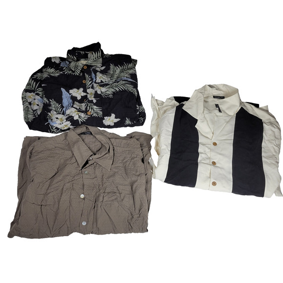 Hawaiian Shirts Mens Sz Medium Silk Spring Summer Beach Hawaii Bowling Shirt Lot - Picture 2 of 11